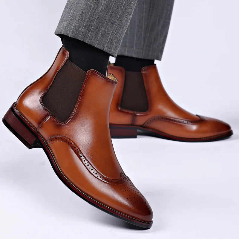 Luke|Leather Chelsea Boots